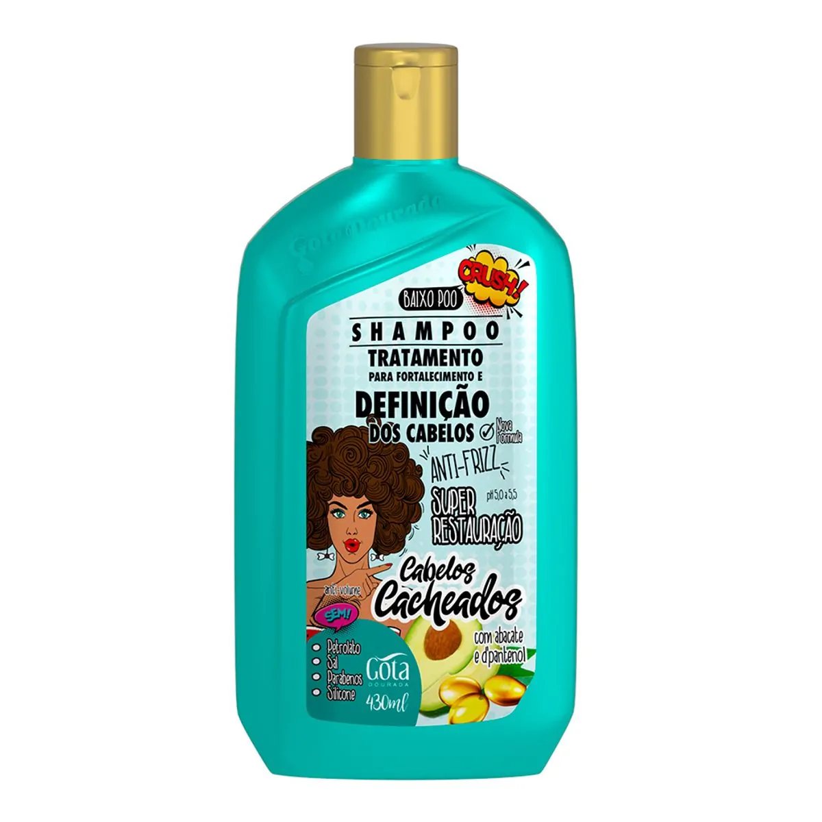 Shampoo Gota Dourada Cacheados Abacate+D´Pantenol 430ml