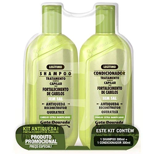 Kit Shampoo Condicionador Anti Queda Gota Dourada