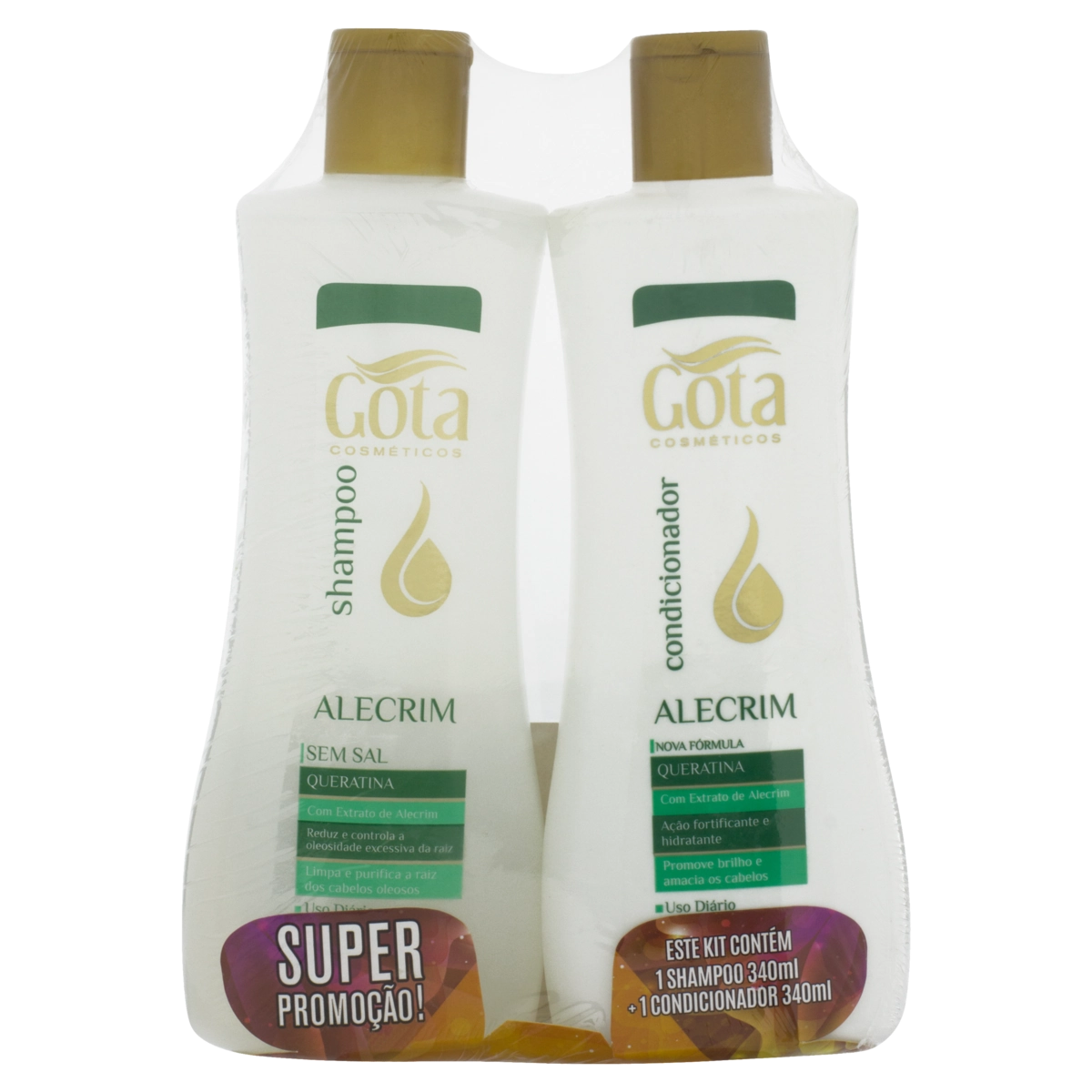 Kit Shampoo Condicionador Gota Cosméticos Alecrim 340ml Cada