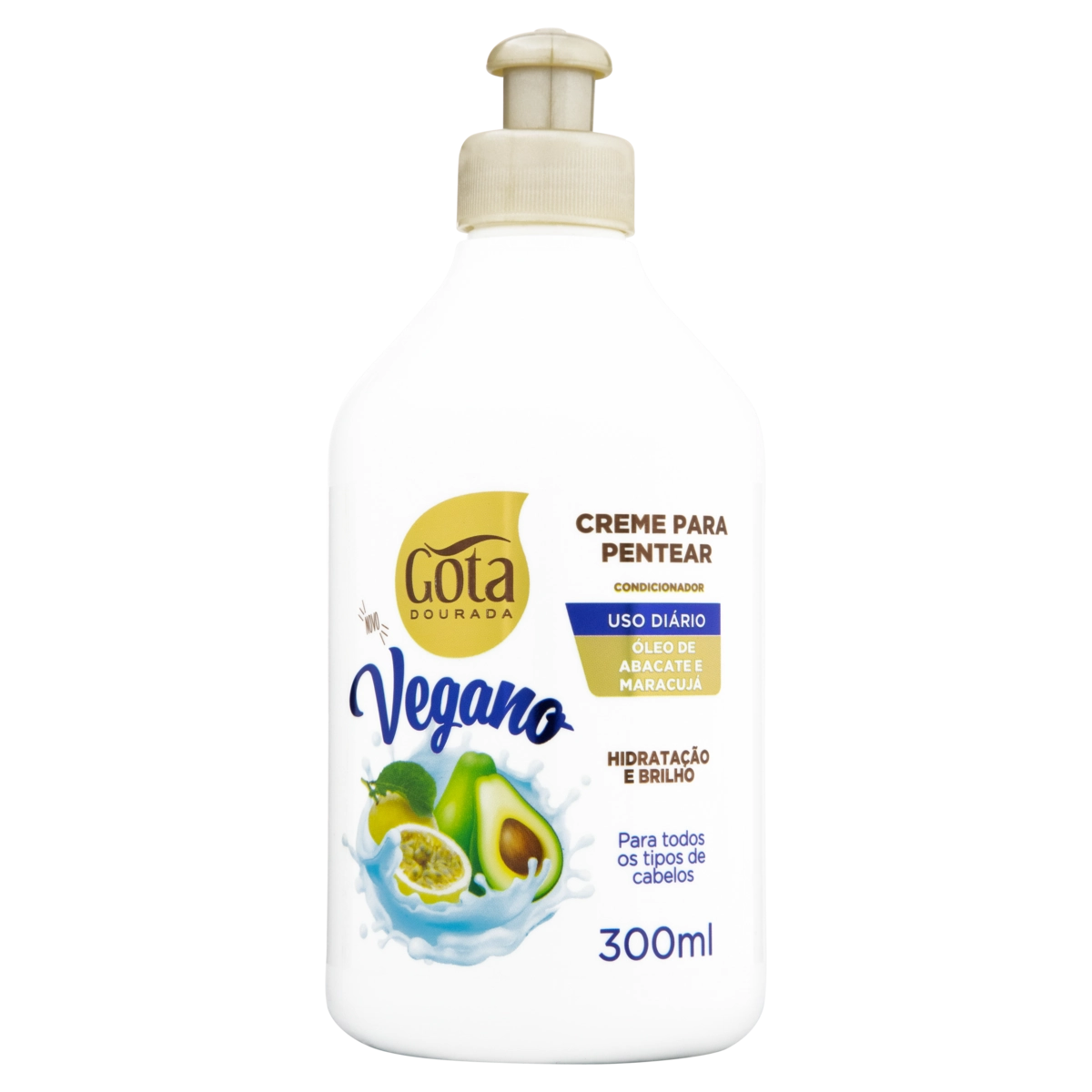 Creme Para Pentear Gota Dourada Vegano Frasco 300ml