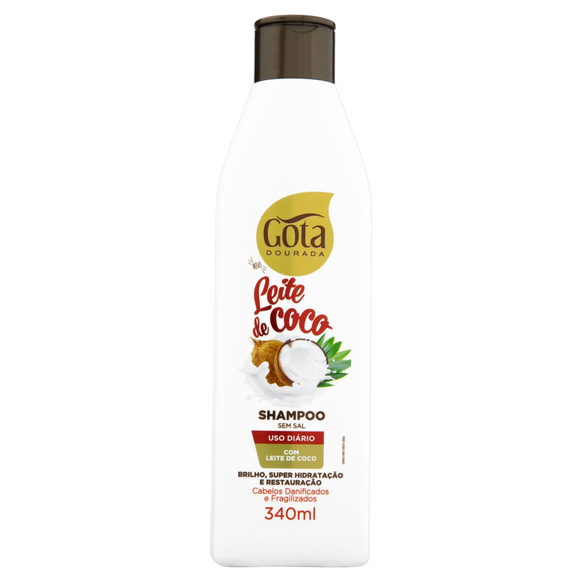 Shampoo Gota Dourada Leite De Coco Frasco 340ml
