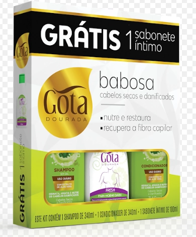 Kit Sh Cond Gota Dourada 340ml Gts Sab Intimo 100ml