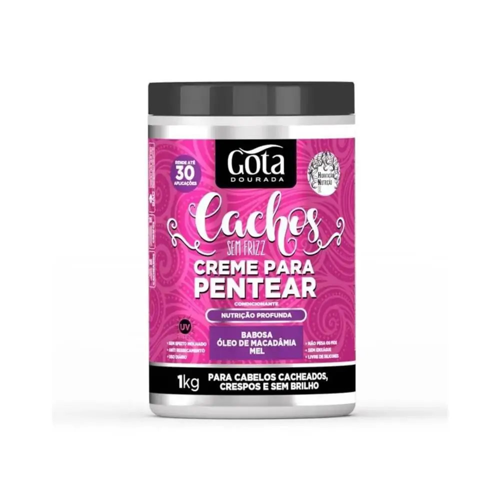 Creme Gota Dourado Cachos Sem Frizz 1000g