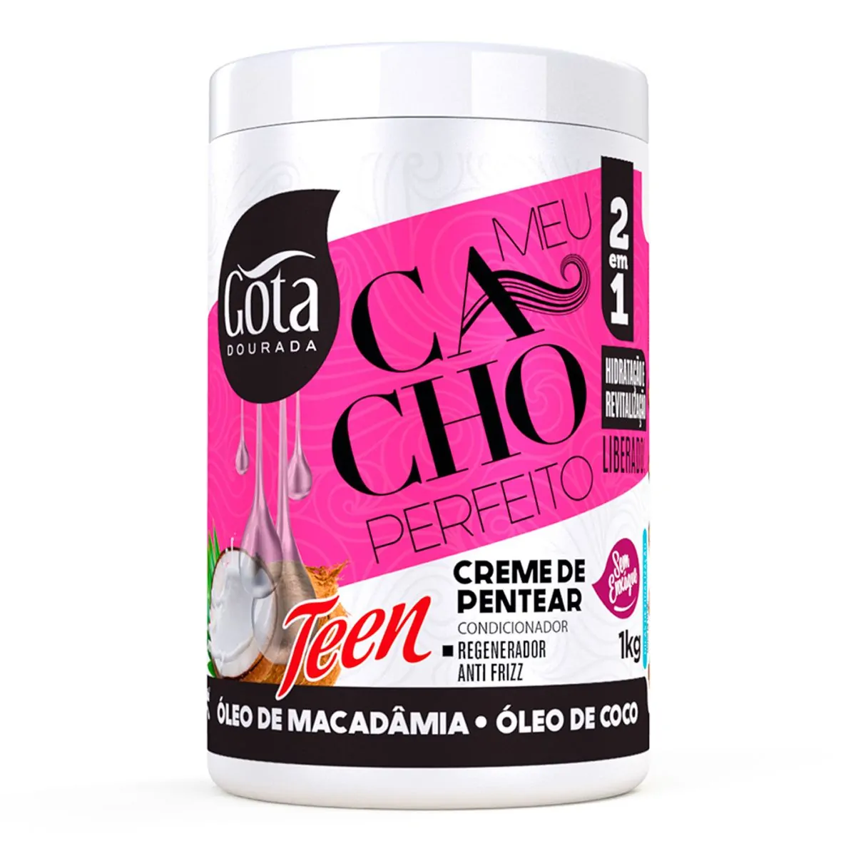 Gota Cacho Perfeito Creme De Pentear Teen 2 Em 1 Macadam