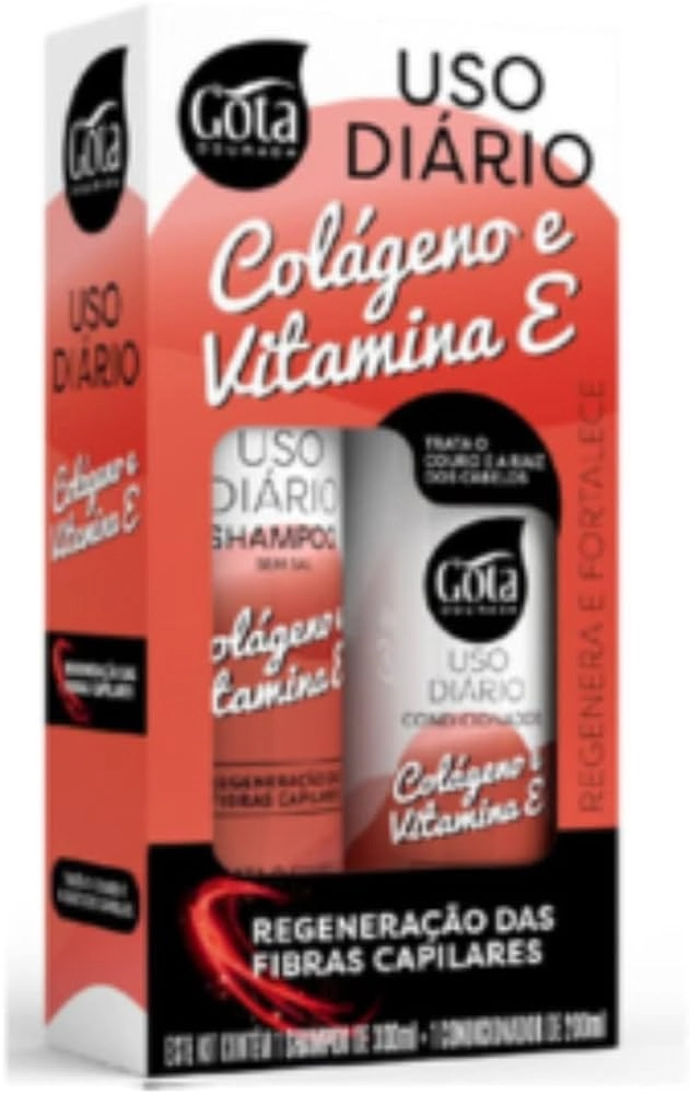 Kit Gota Dourada Sh 300ml Cond 200ml Colageno E Vit E