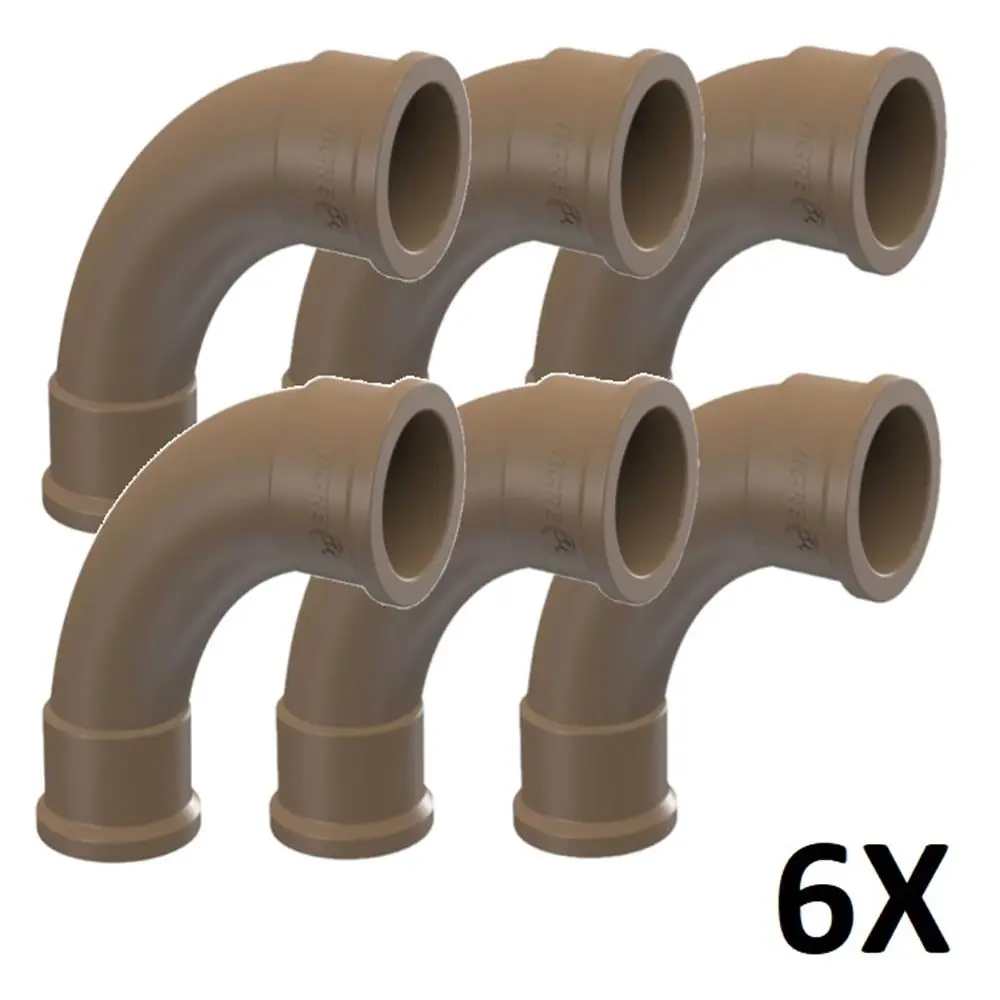 Kit 6 Curva Longa 90° Soldável 3/4 (25mm) Tigre