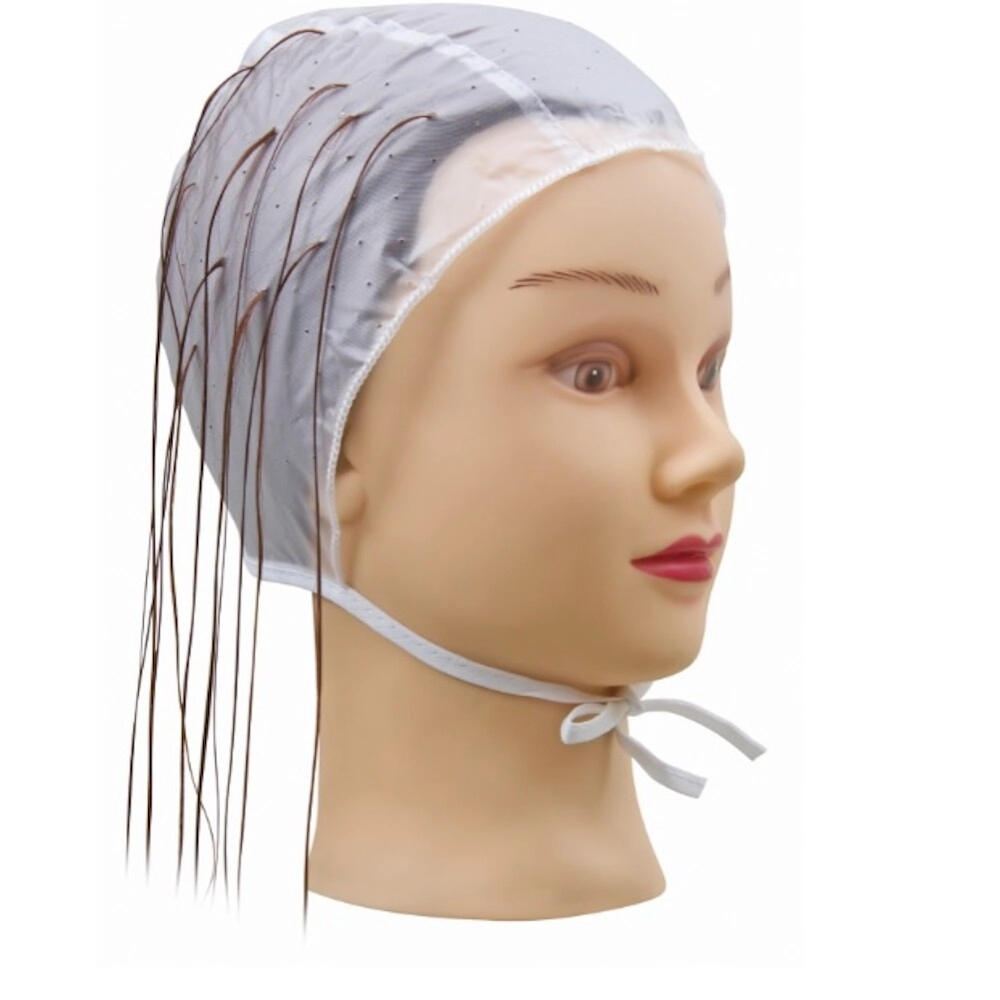 Touca Para Mecha Pvc Emborrachado Furado Tamanho Médio Ref 067