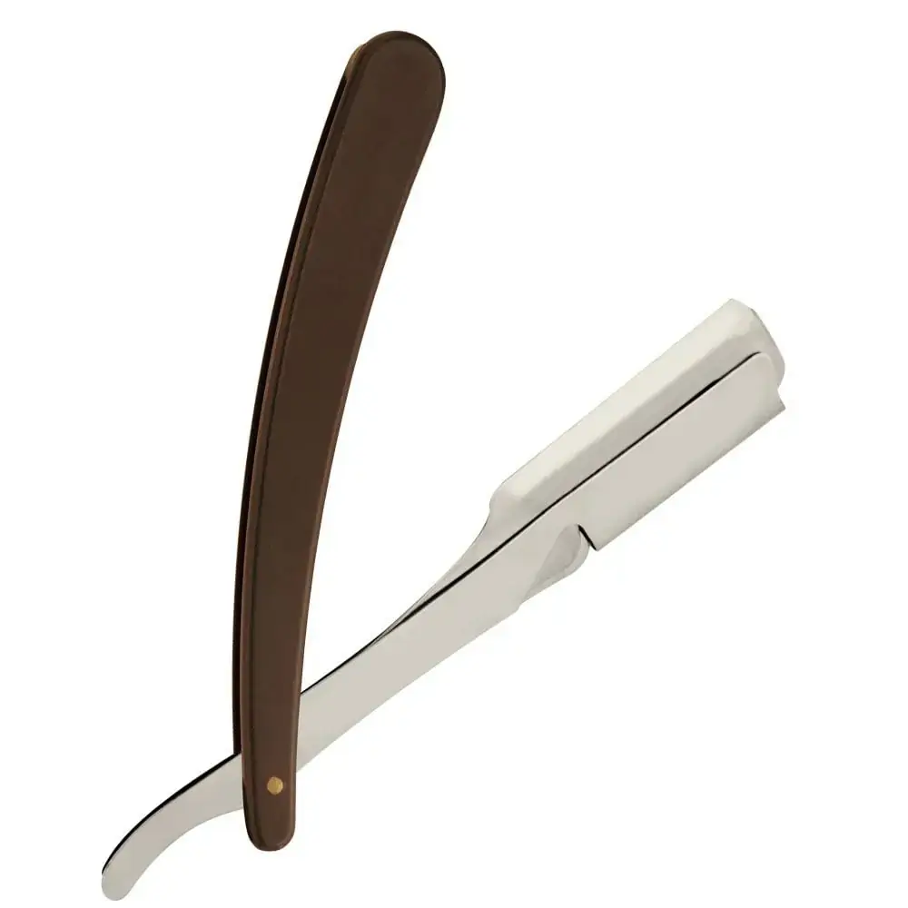 Navalha/navalhete Santa Clara Inox Cabo Marrom Barber 1un