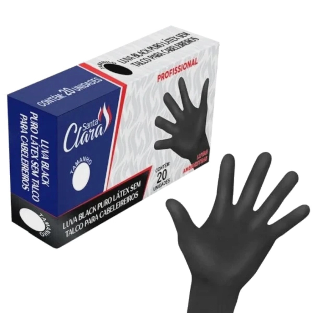 Luva M Latex Black Stc Cx C/20 Unid