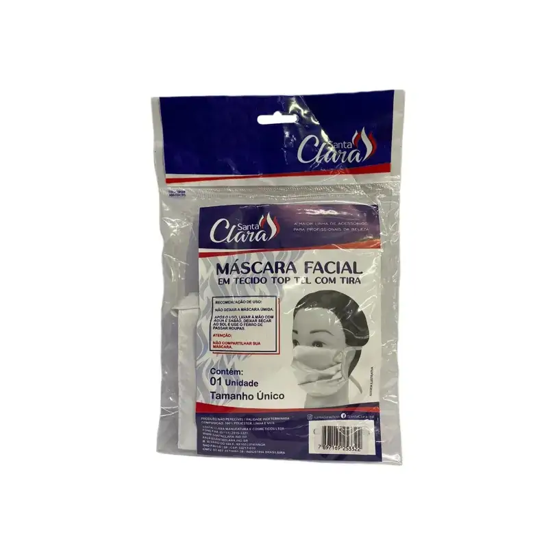 Mascara Facial Top Tel Com Tira Ref.5332 Branco Santa Clara