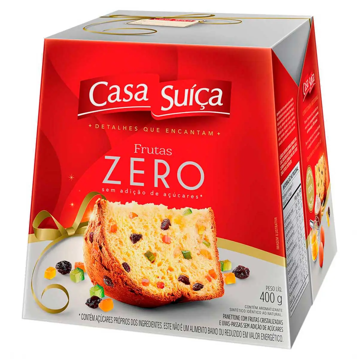 Panettone com Frutas Cristali e Uvas Passas Zero Casa Suíça WICKB 400g