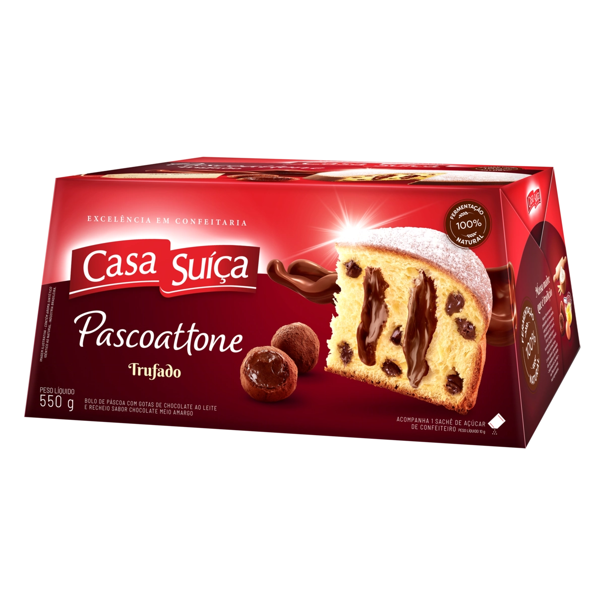 Bolo de Páscoa Trufado Casa Suíça Pascoattone Caixa 550g