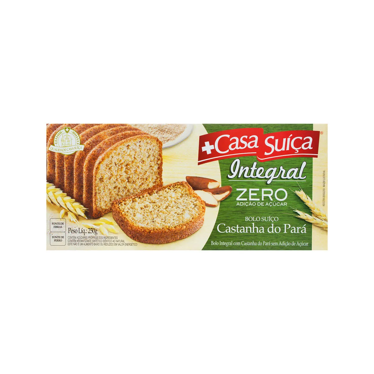 Bolo Integral Zero Castanha do Pará CASA SUÍÇA 250g