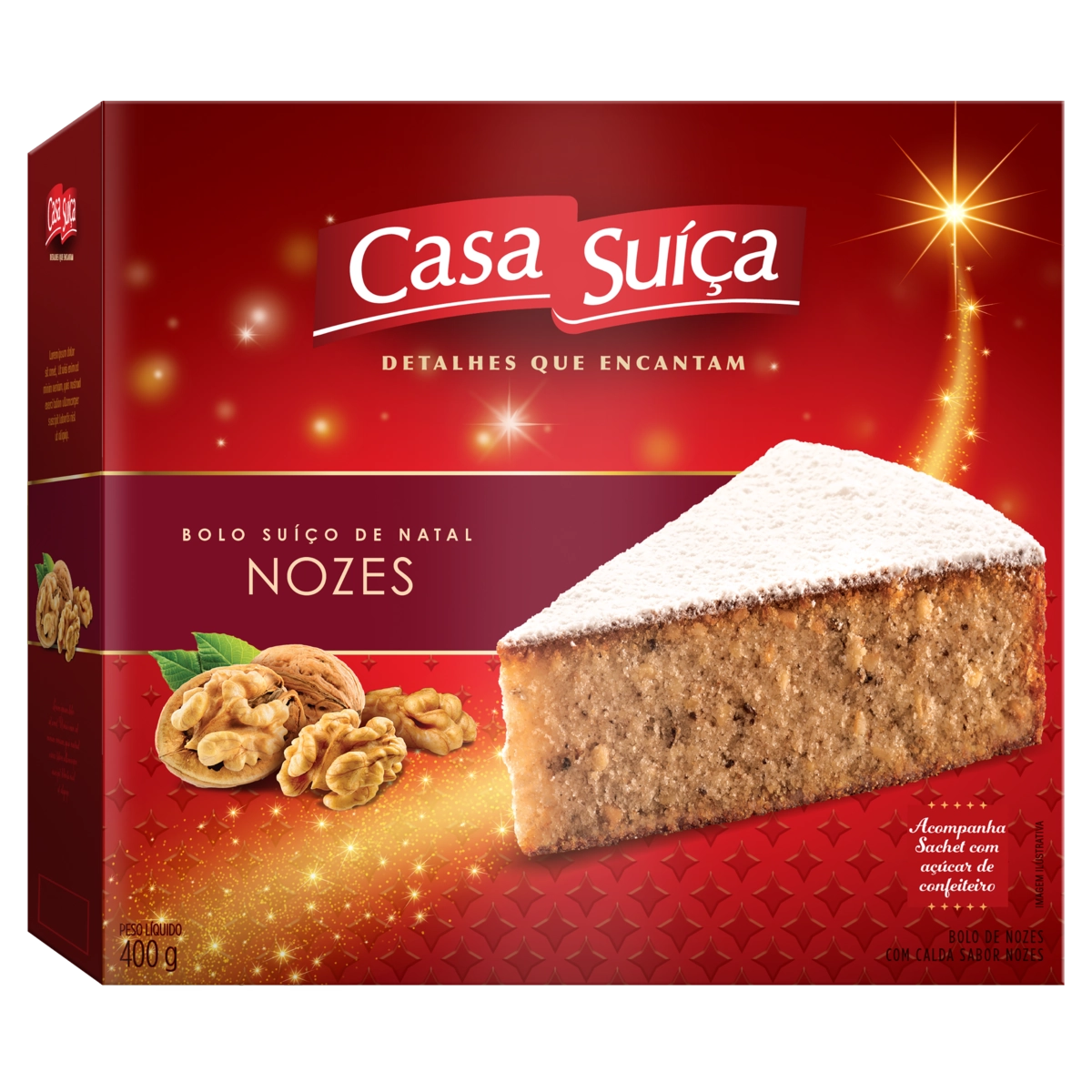 Bolo Suíço Nozes Casa Suíça Caixa 400g