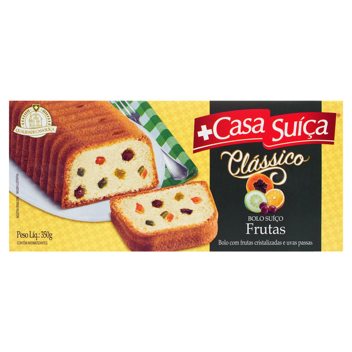 Bolo Casa Suica Frutas Ed Natal