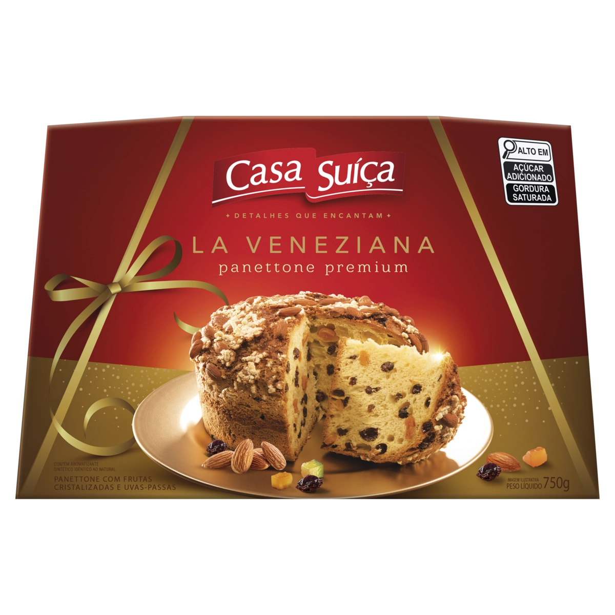 Panettone Casa Suíça La Veneziana Premium Caixa 750g