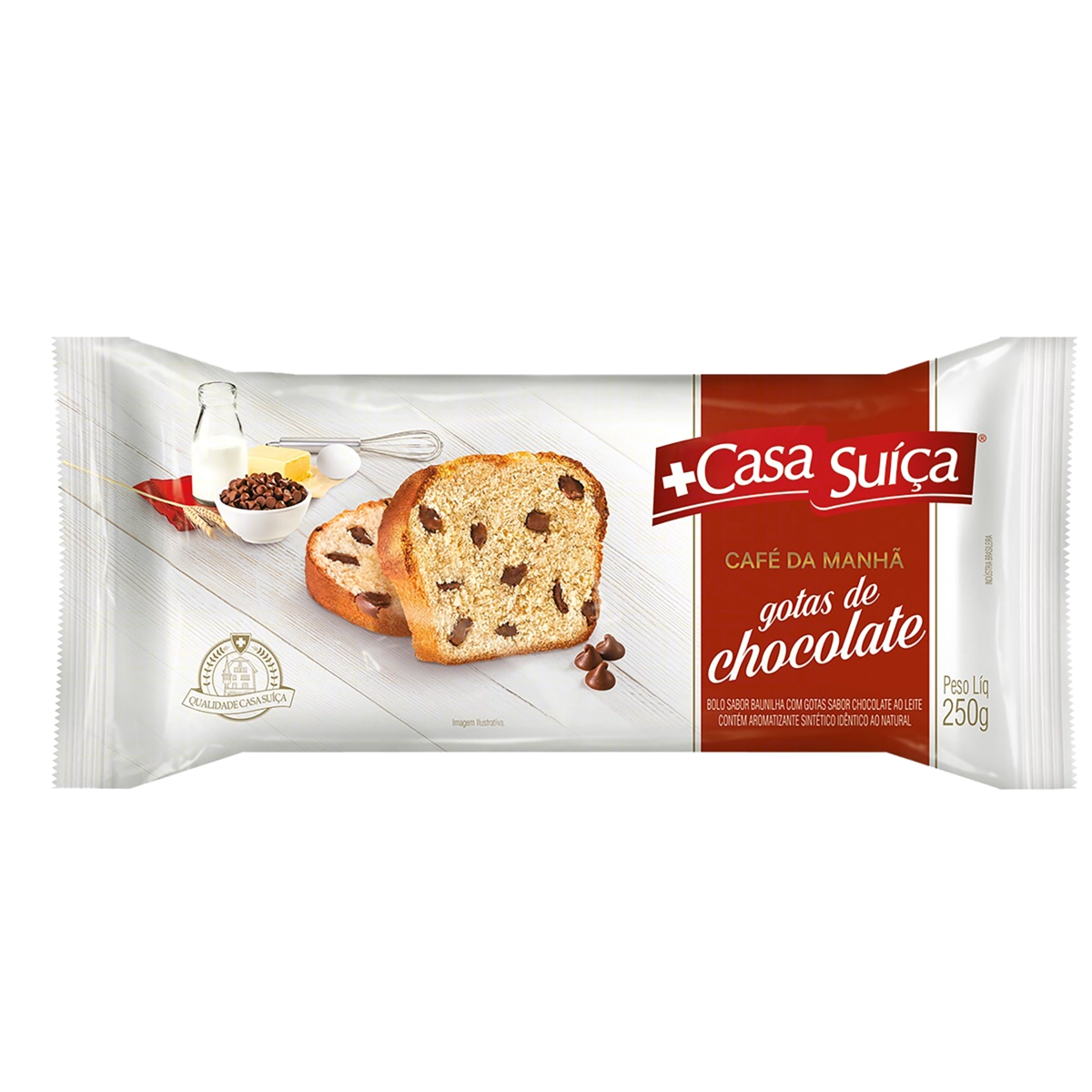 Bolo Café da Manhã com Gotas de Chocolate CASA SUÍÇA 250g