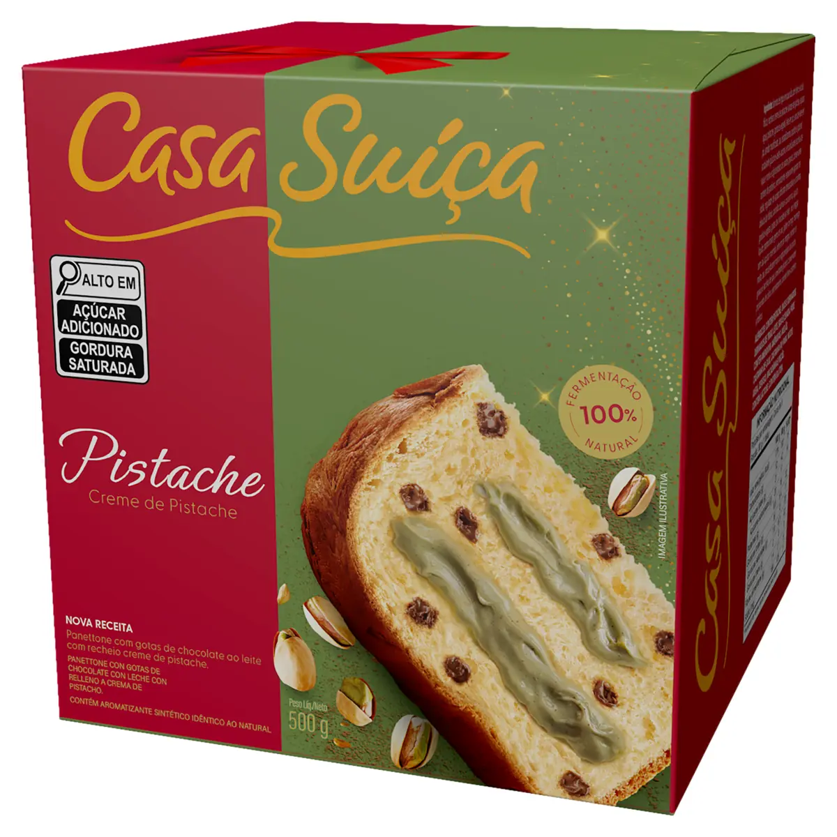 Panettone Casa Suica Rech.pistache 500g