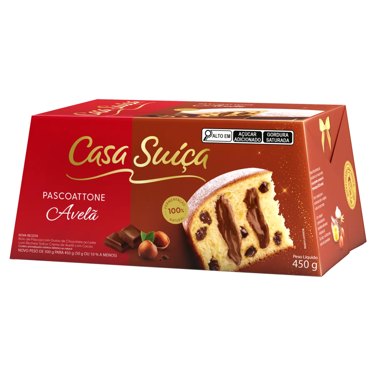 Bolo De Páscoa Com Gotas De Chocolate Ao Leite Recheio Creme De Avelã Com Cacau Casa Suíça Pascoatto