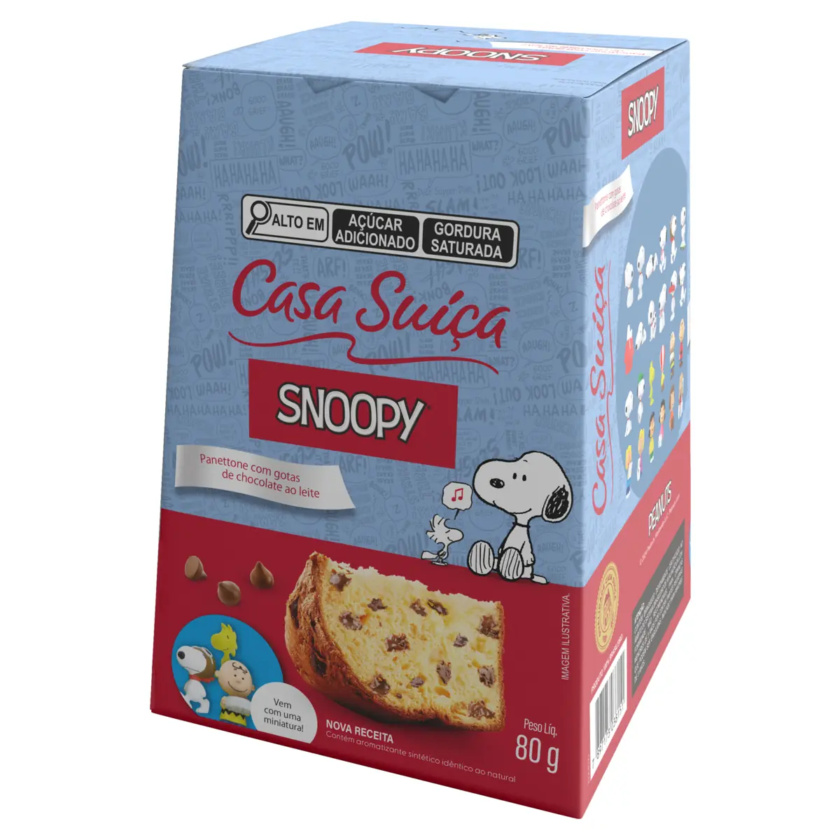 Panettone Mini Casa Suica Snoopy 80g Gts Brinde