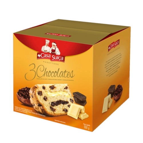 Panettone Recheado 3 Chocolates Casa Suíça 500g