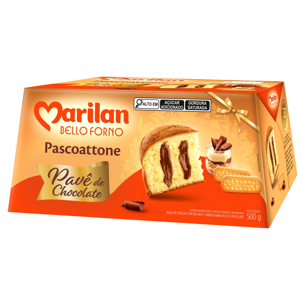Bolo De Páscoa Pavê De Chocolate Recheio Ganache De Chocolate Marilan Bello Forno Pascoattone Caixa