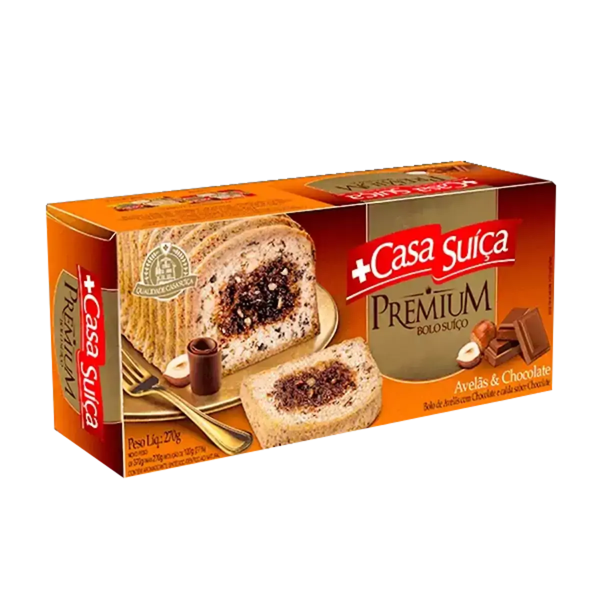 Bolo Premium de Avelãs e Chocolate CASA SUÍÇA 270g