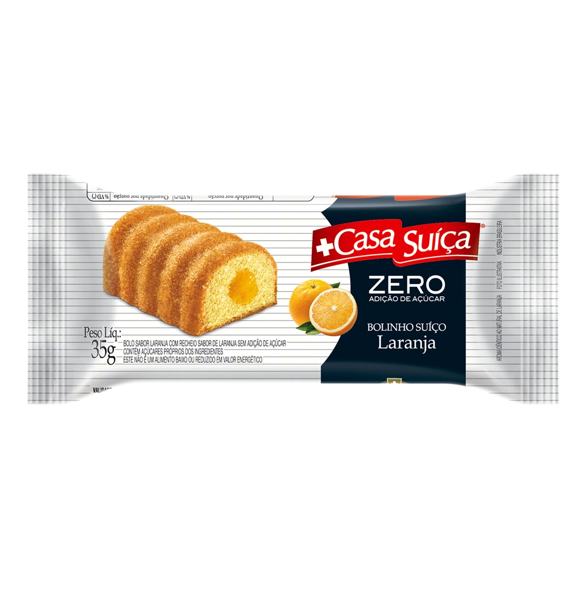 Bolinho Suíço Laranja Recheio Laranja Casa Suíça Pacote 35g