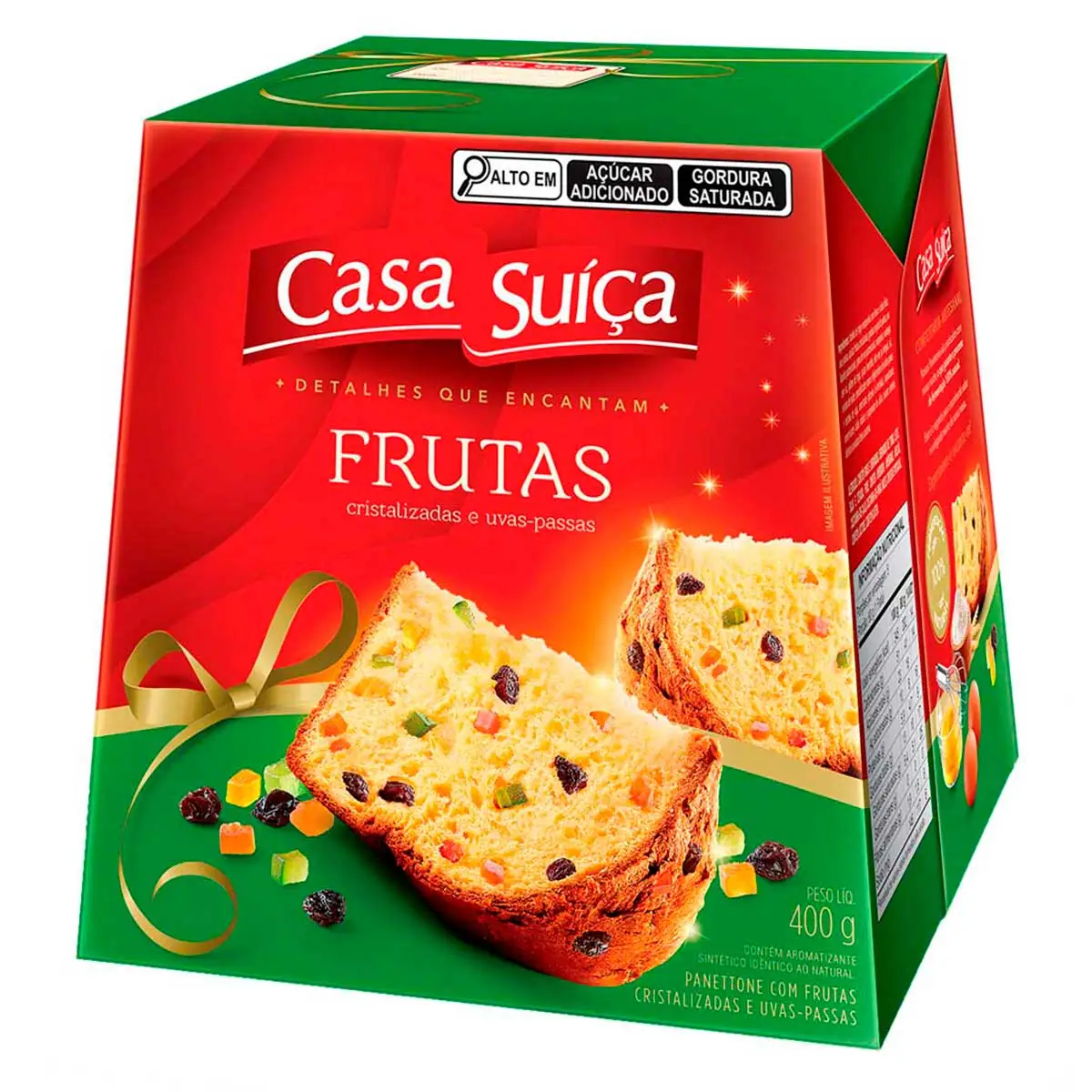 Panettone com Frutas Cristalizadas e Uvas Passas Casa Suíça WICKBOLD 400g