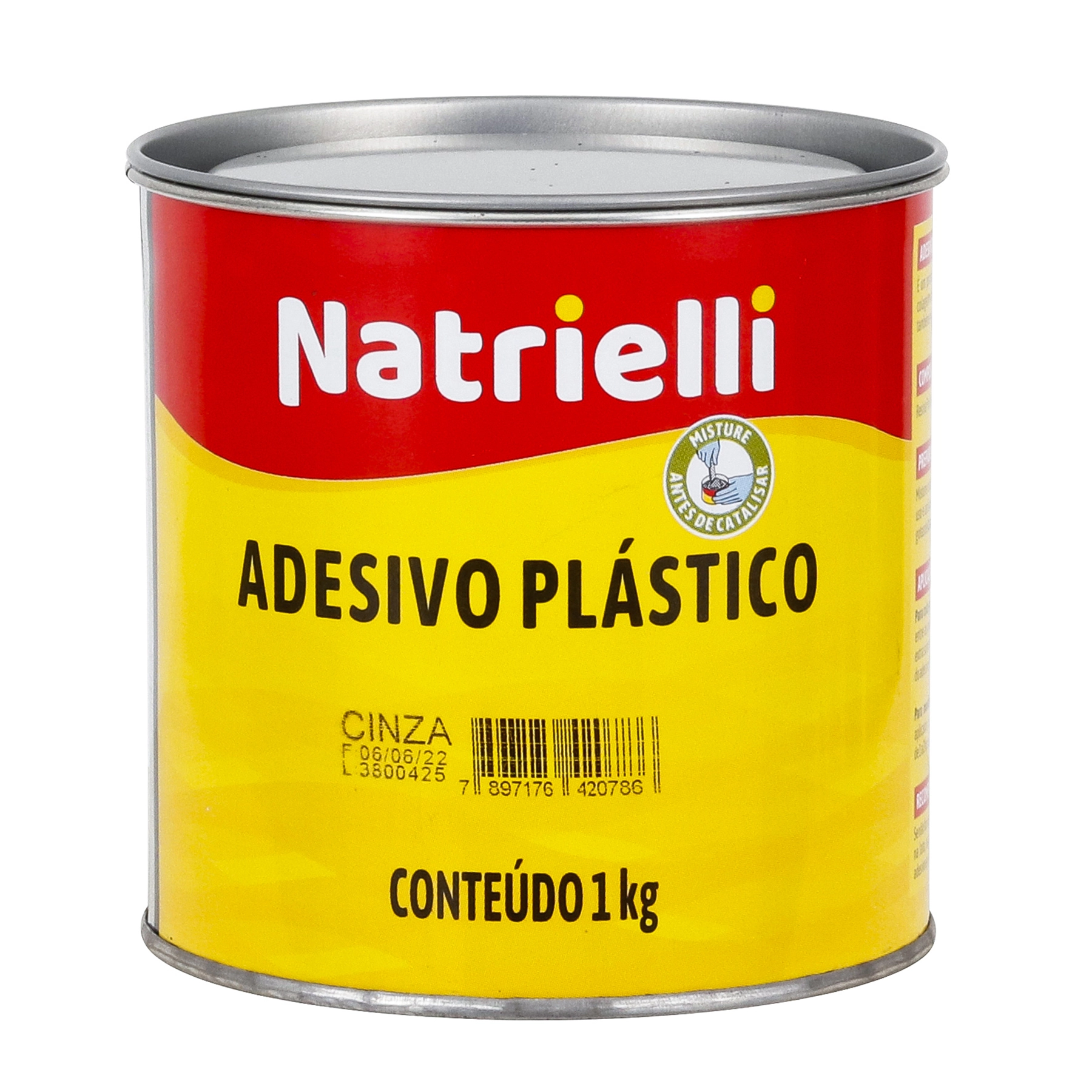 Adesivo Plástico Cinza 1Kg Natrielli