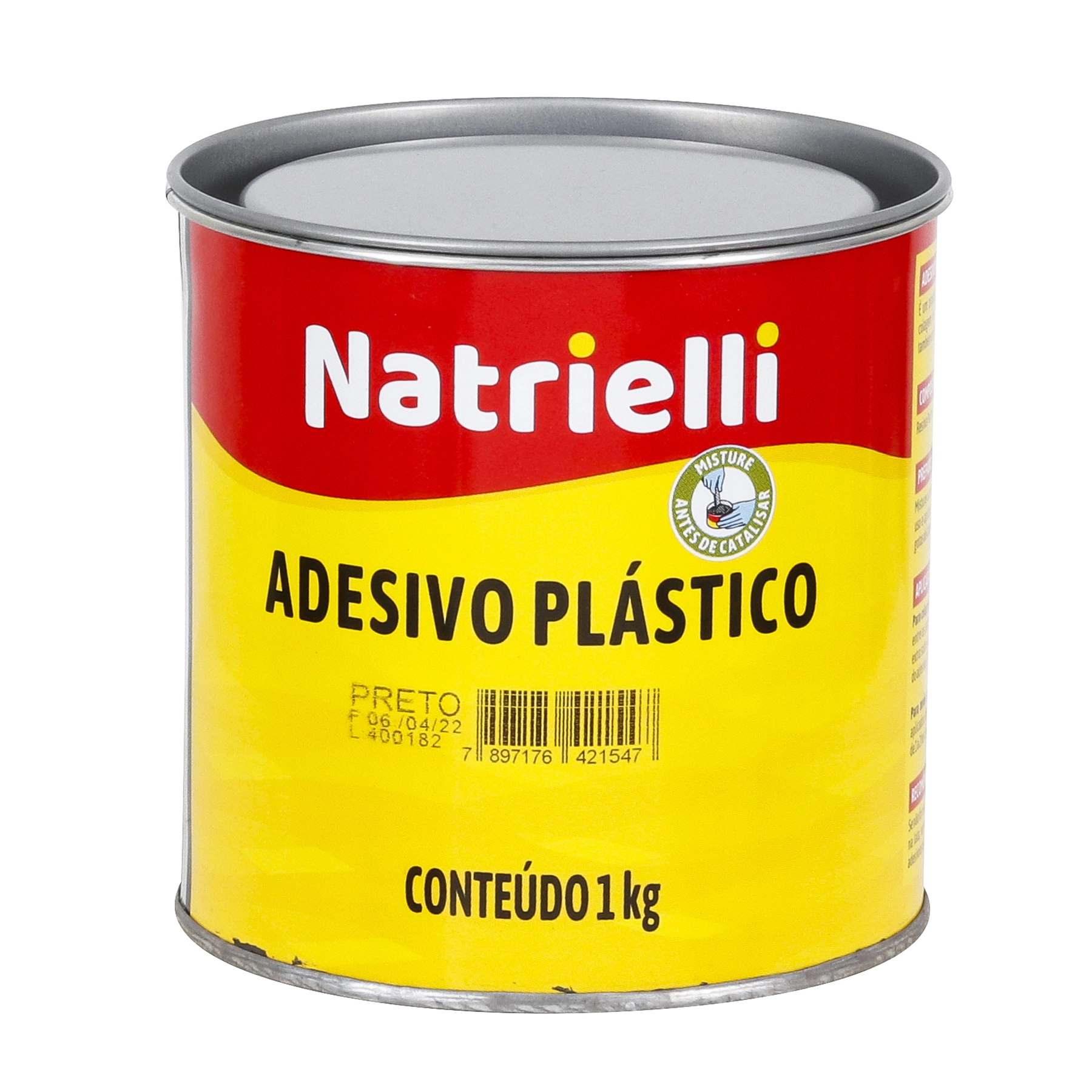 Adesivo Plástico Preto 1Kg Natrielli
