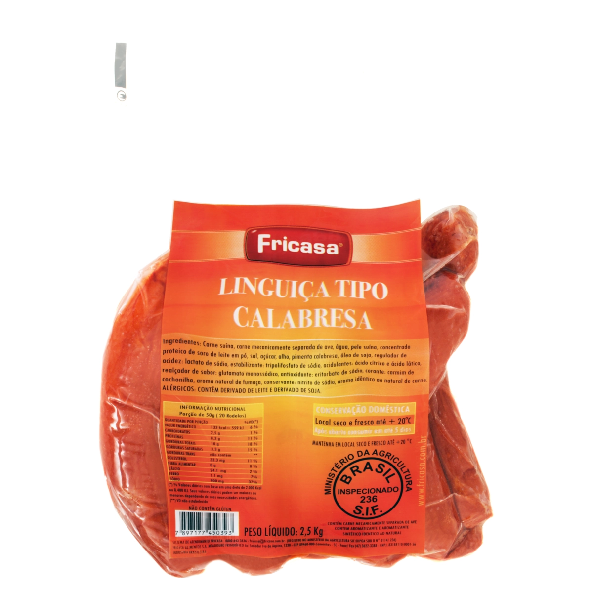 Linguiça Calabresa Fricasa 2,5kg