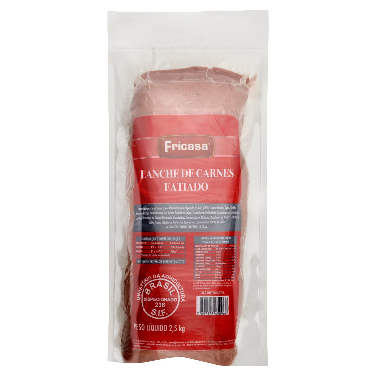 Lanche De Carne Fatiado Fricasa 2,5kg