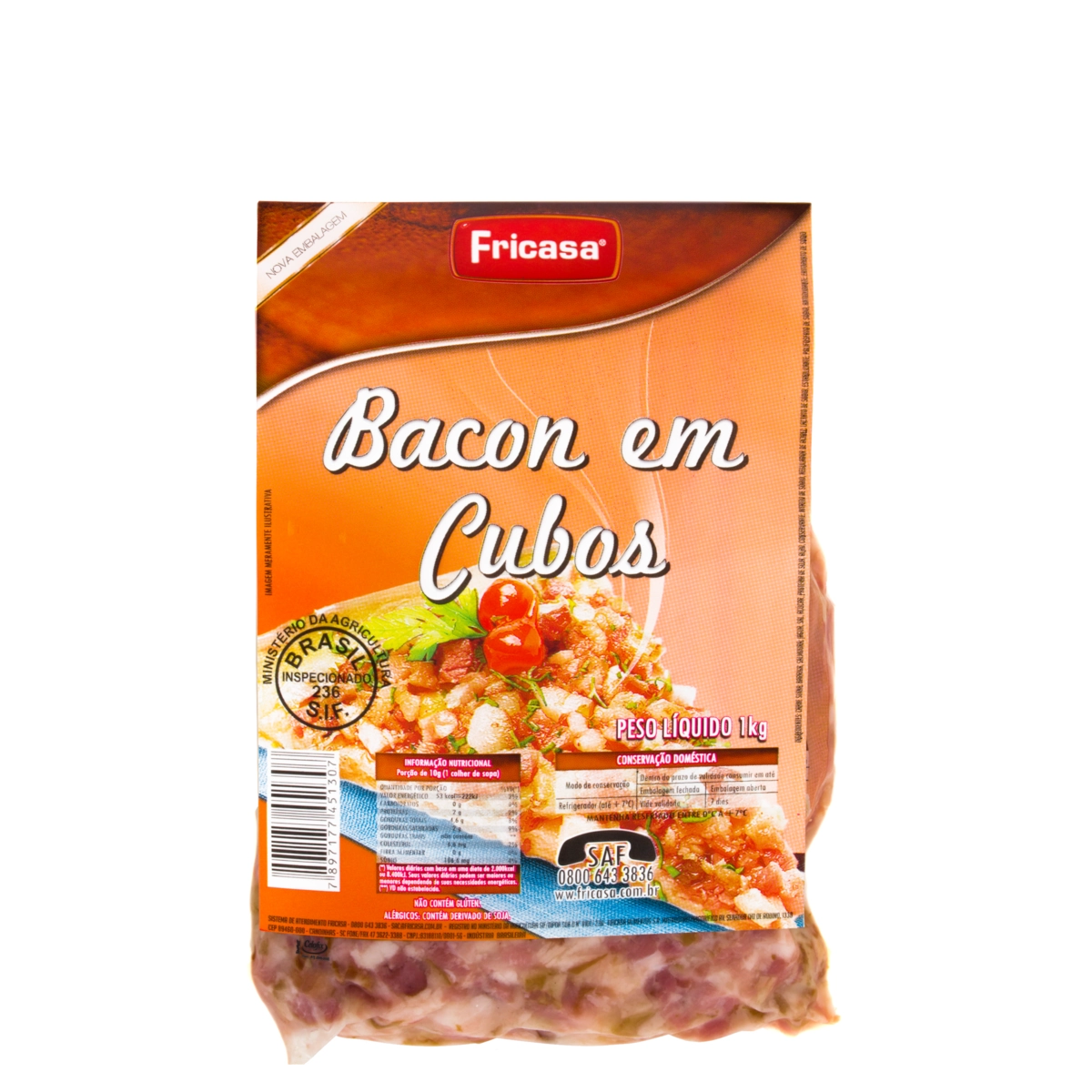 Bacon Em Cubos Fricasa 1kg
