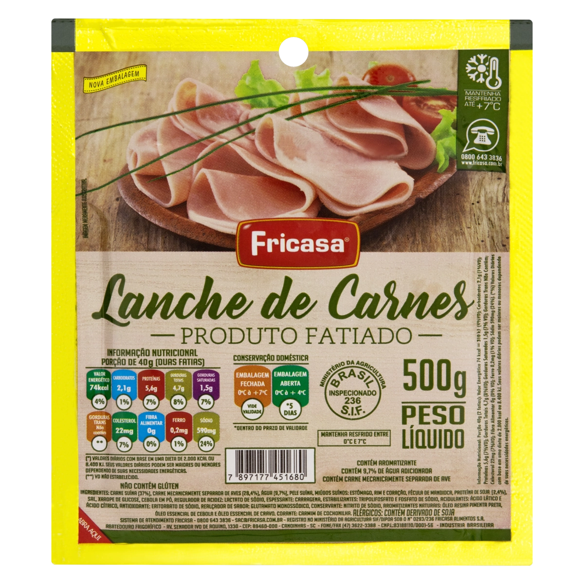 Lanche De Carne Fatiado Fricasa 500g