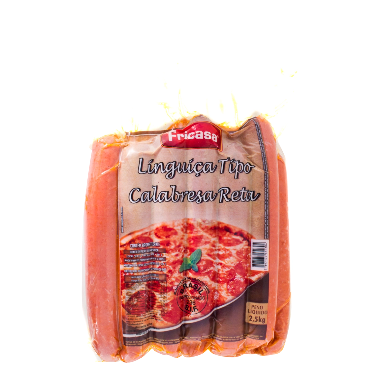 Linguiça Calabresa Reta Fricasa 2,5kg
