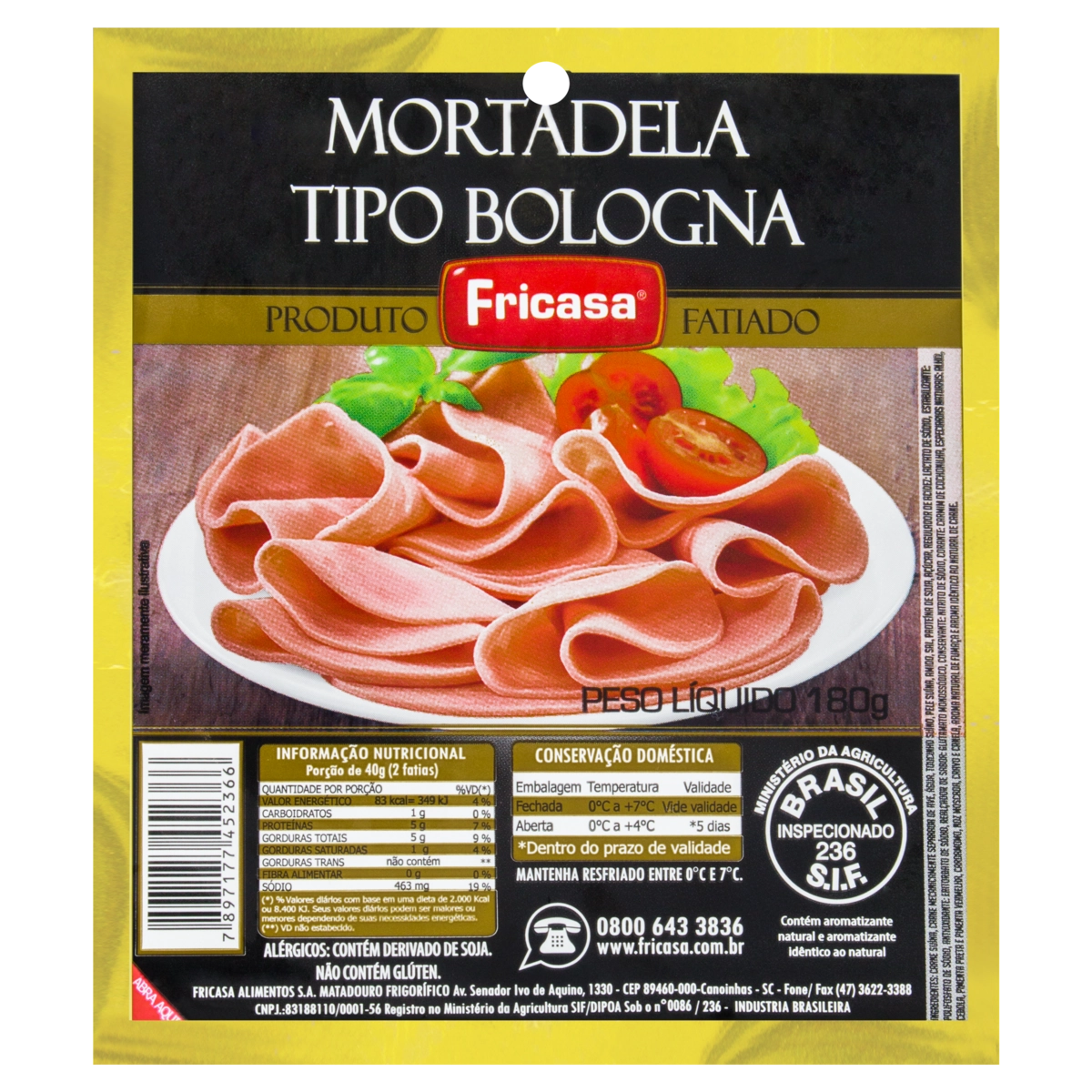 Mortadela Bologna Fricasa 180g