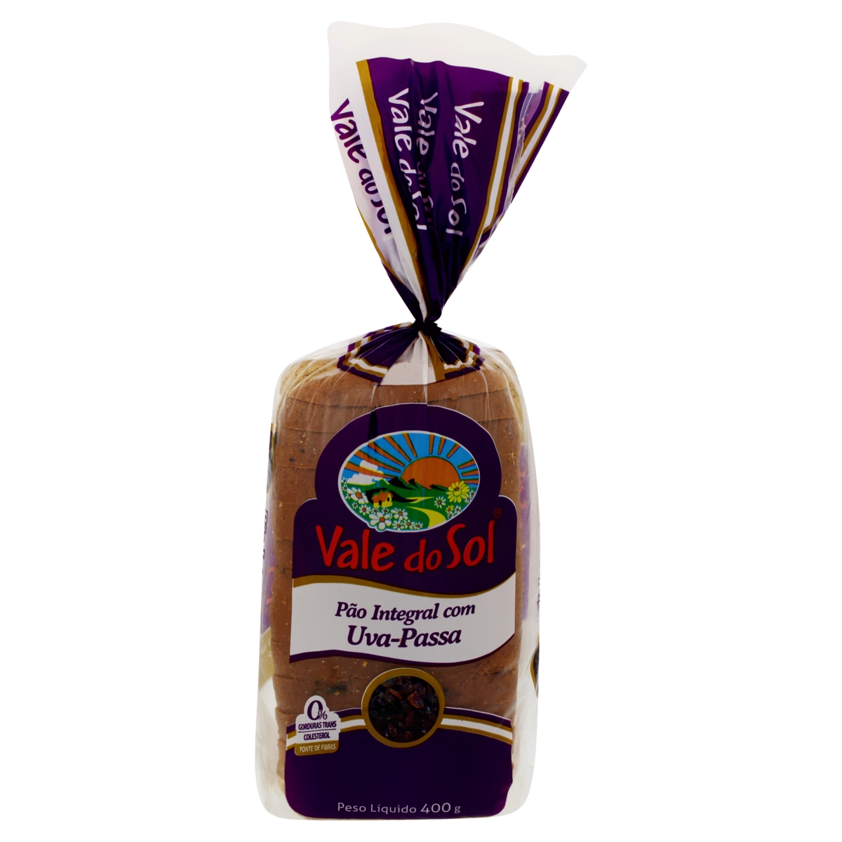 Pão Uva Passa Zero Lactose Vale Do Sol Pane Grano Pacote 370g