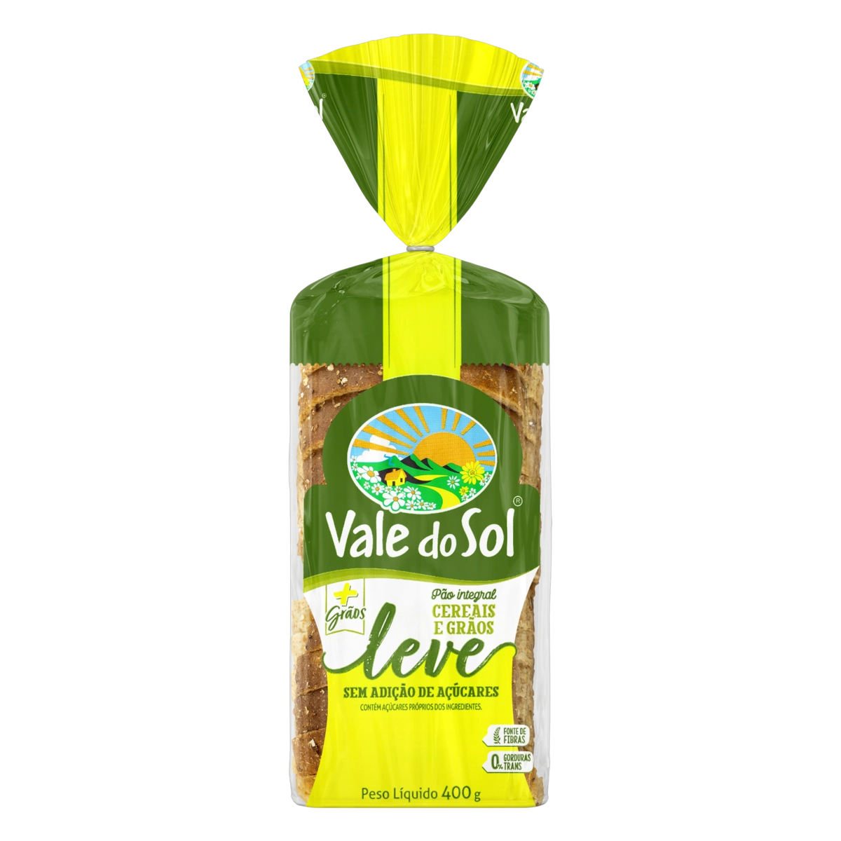 Pão Integral Cereais E Grãos Vale Do Sol Naturista Pacote 370g