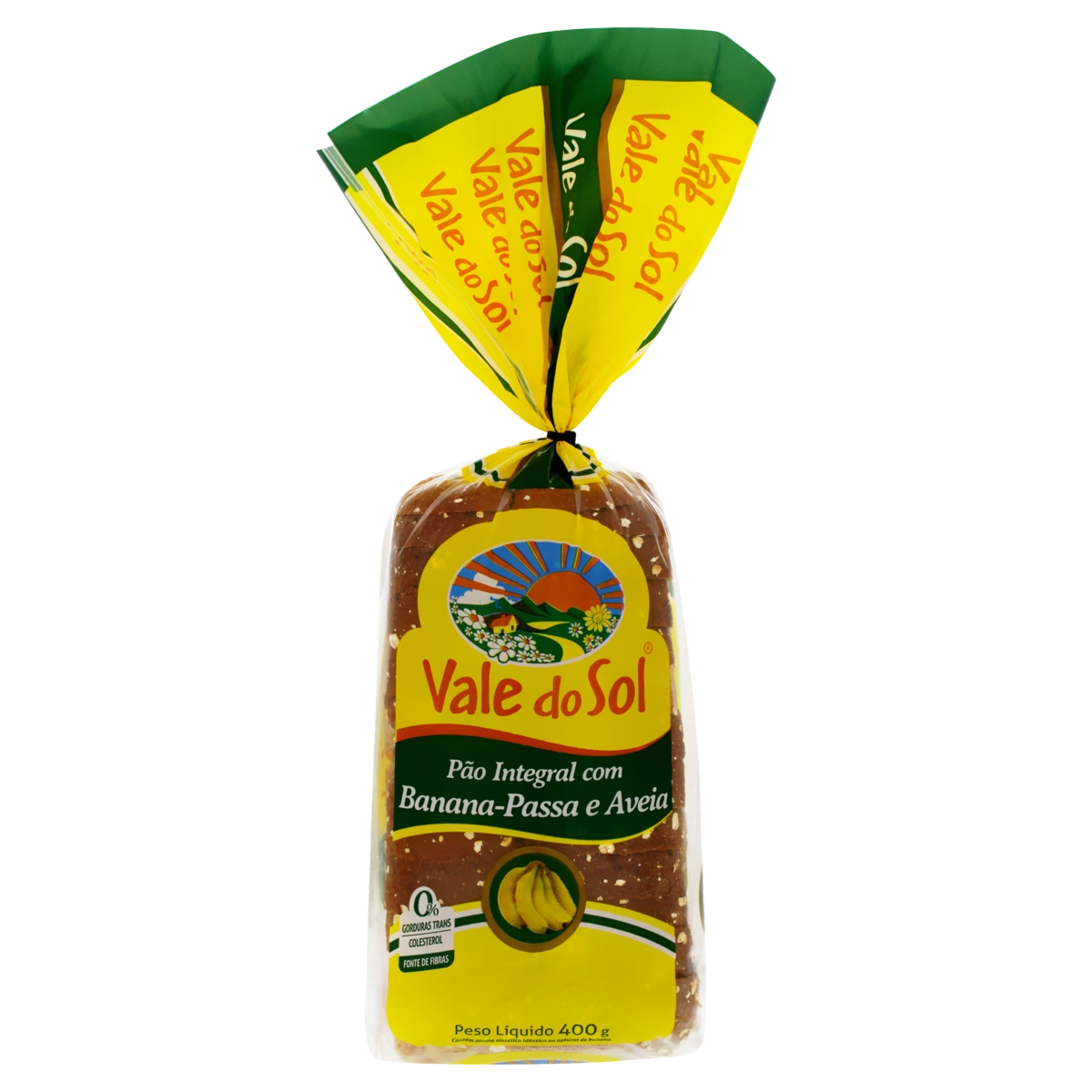 Pão Integral Banana Passa E Aveia Zero Lactose Vale Do Sol Pane Grano Pacote 370g