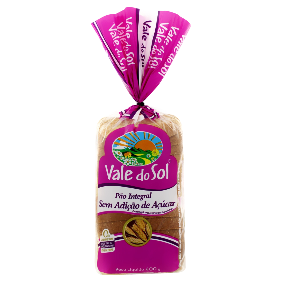 Pão Integral Zero Lactose Vale Do Sol Pane Grano Pacote 370g