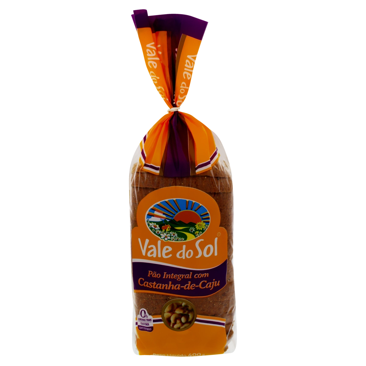 Pão Integral Castanha De Caju E Girassol Zero Lactose Vale Do Sol Pane Grano Pacote 370g