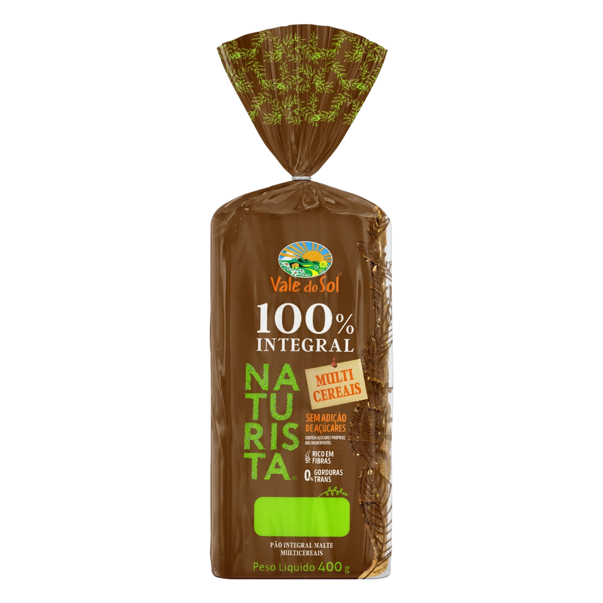 Pão Integral Multicereais Zero Lactose Vale Do Sol Naturista Pacote 370g