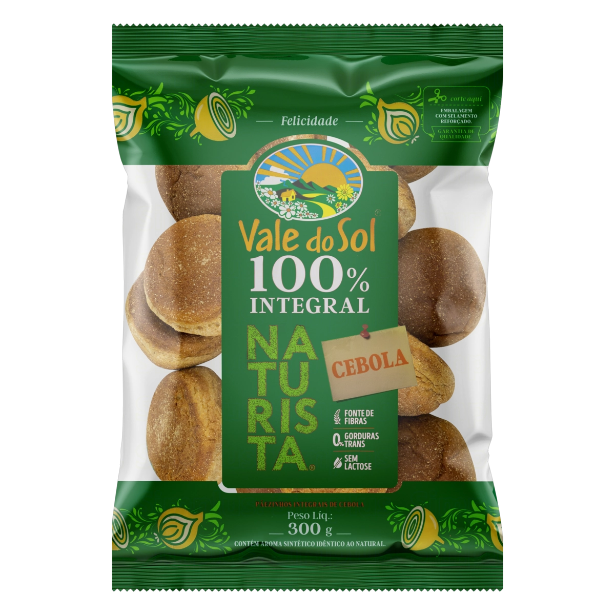 Pãezinhos Cebola Zero Lactose Vale Do Sol Pacote 250g