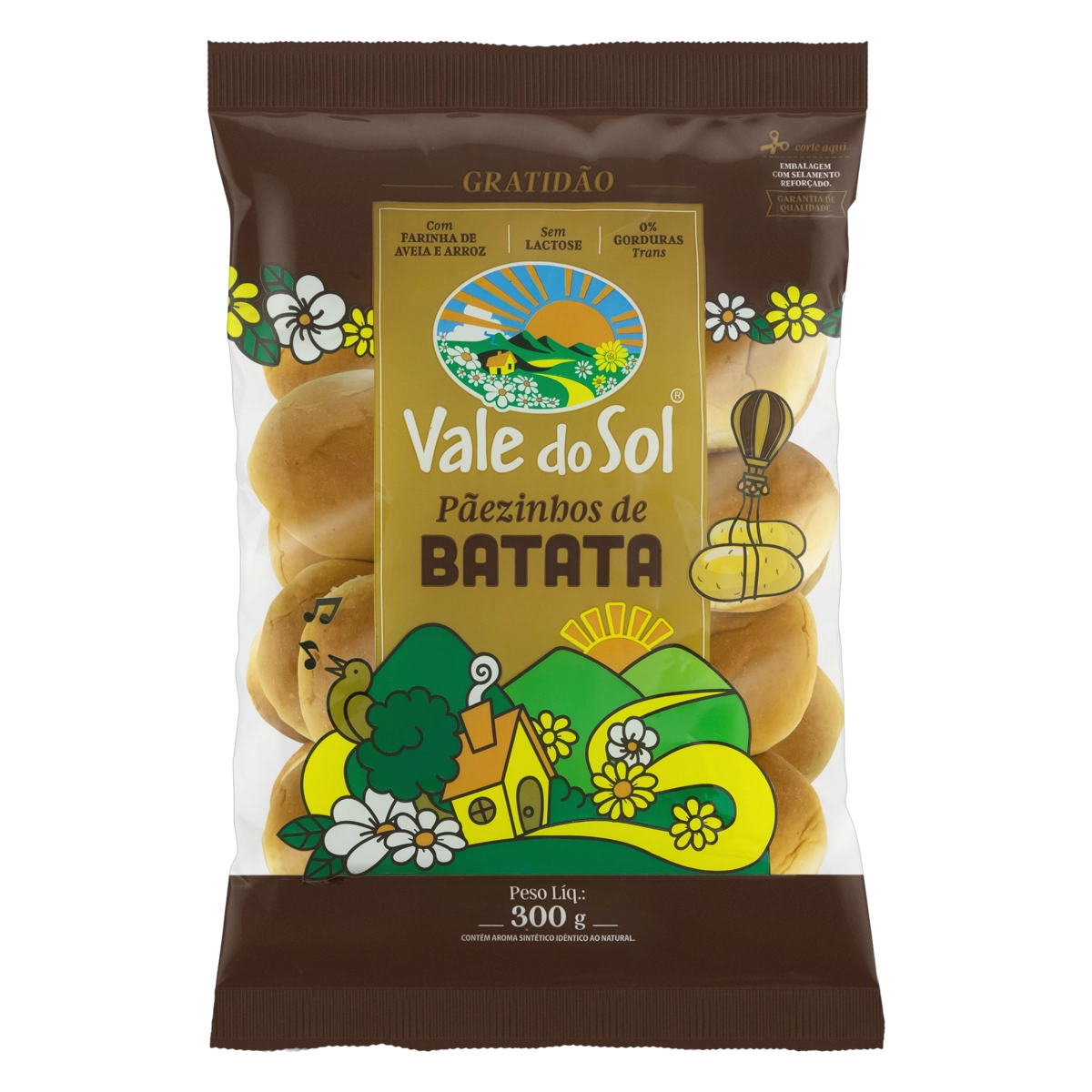 Pãezinhos De Batata Zero Lactose Vale Do Sol Pacote 250g