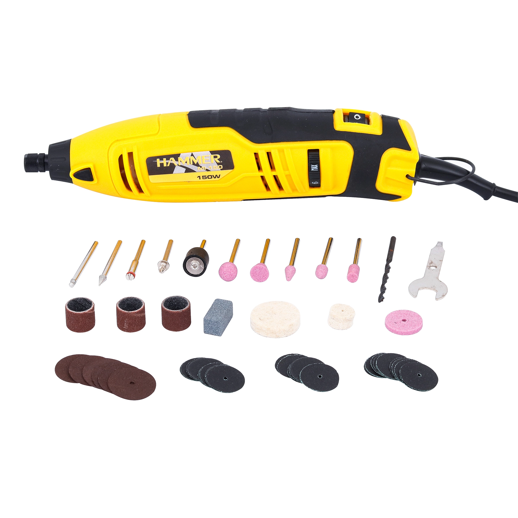 Micro Retífica Elétrica GYMI150 150W 127V (110V) 40 acessórios Hammer