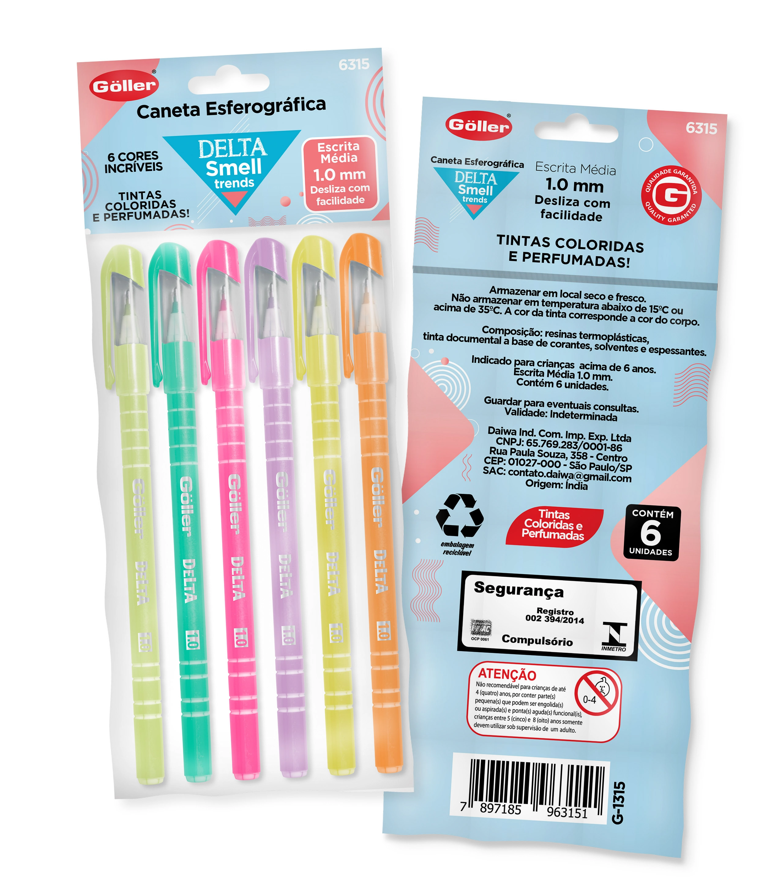 Caneta Esf Cores Sort 1.0mm C/6un