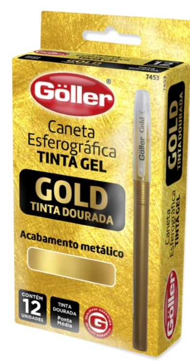 Caneta Esf Gold Dourada Gel Goller G 1057 Daiwa