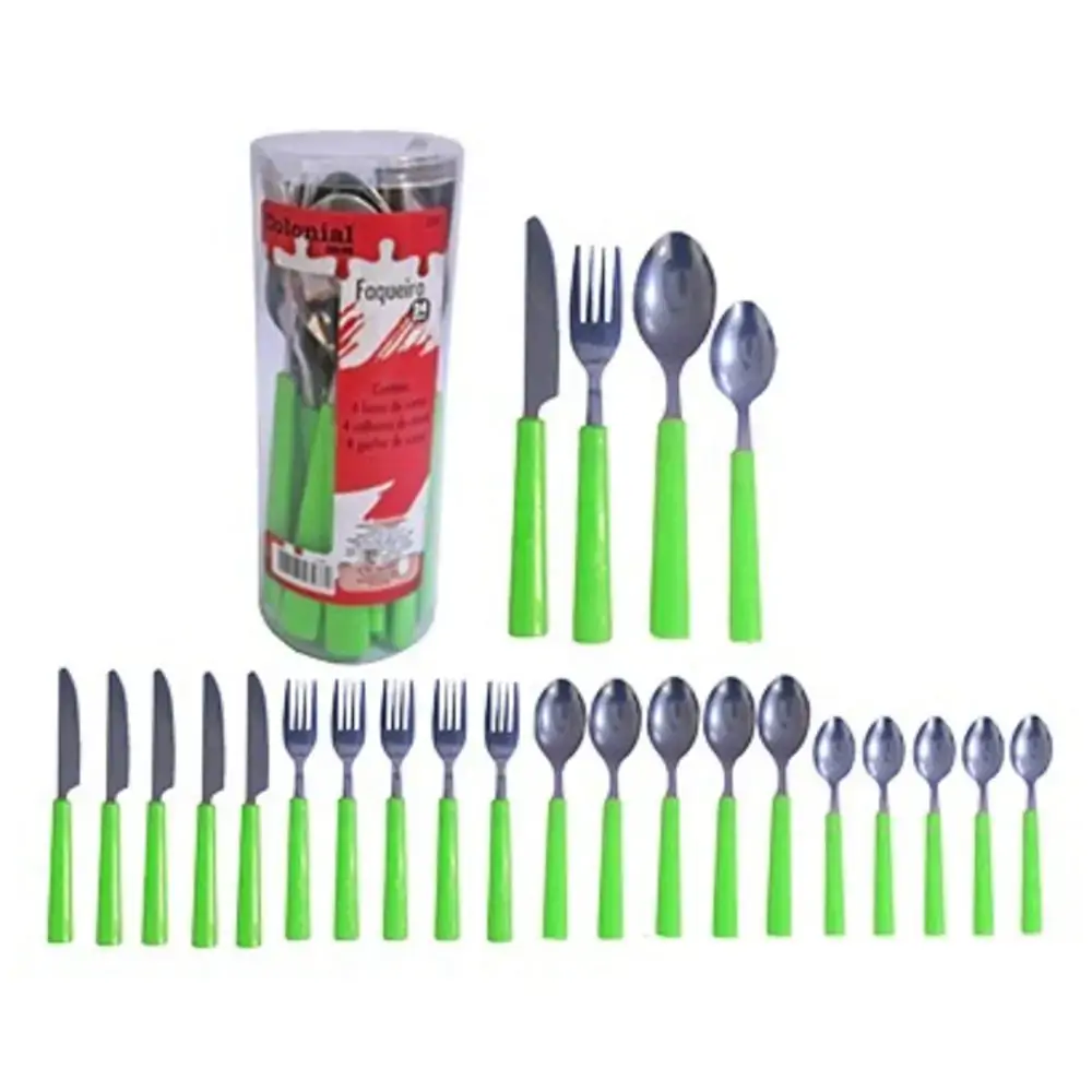 Conj De Talheres Faqueiro C 24pcs Cb Verde
