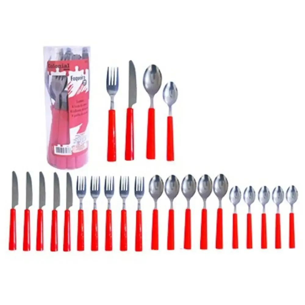 Conj De Talheres Faqueiro C 24pcs Cb Laranja